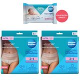 Zestaw Canpol Babies, oddychające majtki poporodowe 2w1, z podkładem, jednorazowe, rozmiar L/XL, 2 x 5 sztuk + chusteczki nawilżane, 60 sztuk gratis - miniaturka zdjęcia produktu
