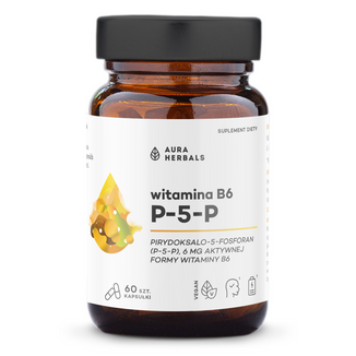 Aura Herbals Witamina B6 P-5-P 6 mg, 60 kapsułek - zdjęcie produktu