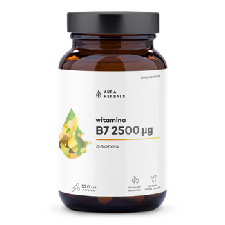 Aura Herbals Witamina B7 2500 µg, biotyna, 120 kapsułek - zdjęcie produktu