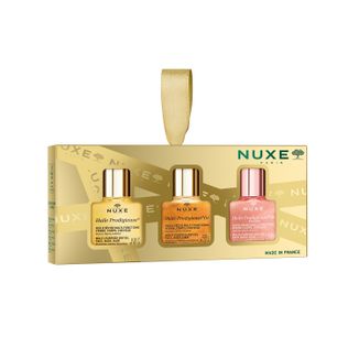 Zestaw Nuxe Huile Prodigieuse, 3 mini suche olejki do pielęgnacji twarzy, ciała i włosów, 3 x 10 ml - zdjęcie produktu