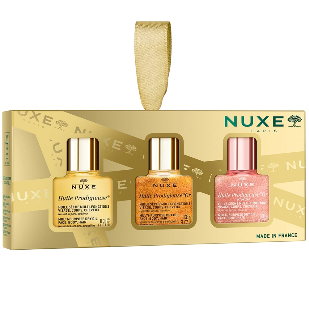 Nieznana Zestaw Nuxe Huile Prodigieuse, 3 mini suche olejki do ciała, twarzy i włosów, 3 x 10 ml — Inhaltsstoffe und Bewertung