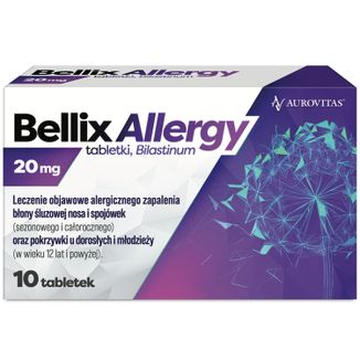 Bellix Allergy 20 mg, 10 tabletek Bellix Allergy 20 mg, 10 tabletek - zdjęcie produktu