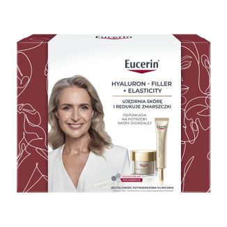 Zestaw Eucerin Hyaluron-Filler + Elasticity, krem na noc, 50 ml + krem pod oczy, SPF 20, 15 ml USZKODZONE OPAKOWANIE Zestaw Eucerin Hyaluron-Filler + Elasticity, krem na noc, 50 ml + krem pod oczy, SPF 20, 15 ml USZKODZONE OPAKOWANIE - zdjęcie produktu