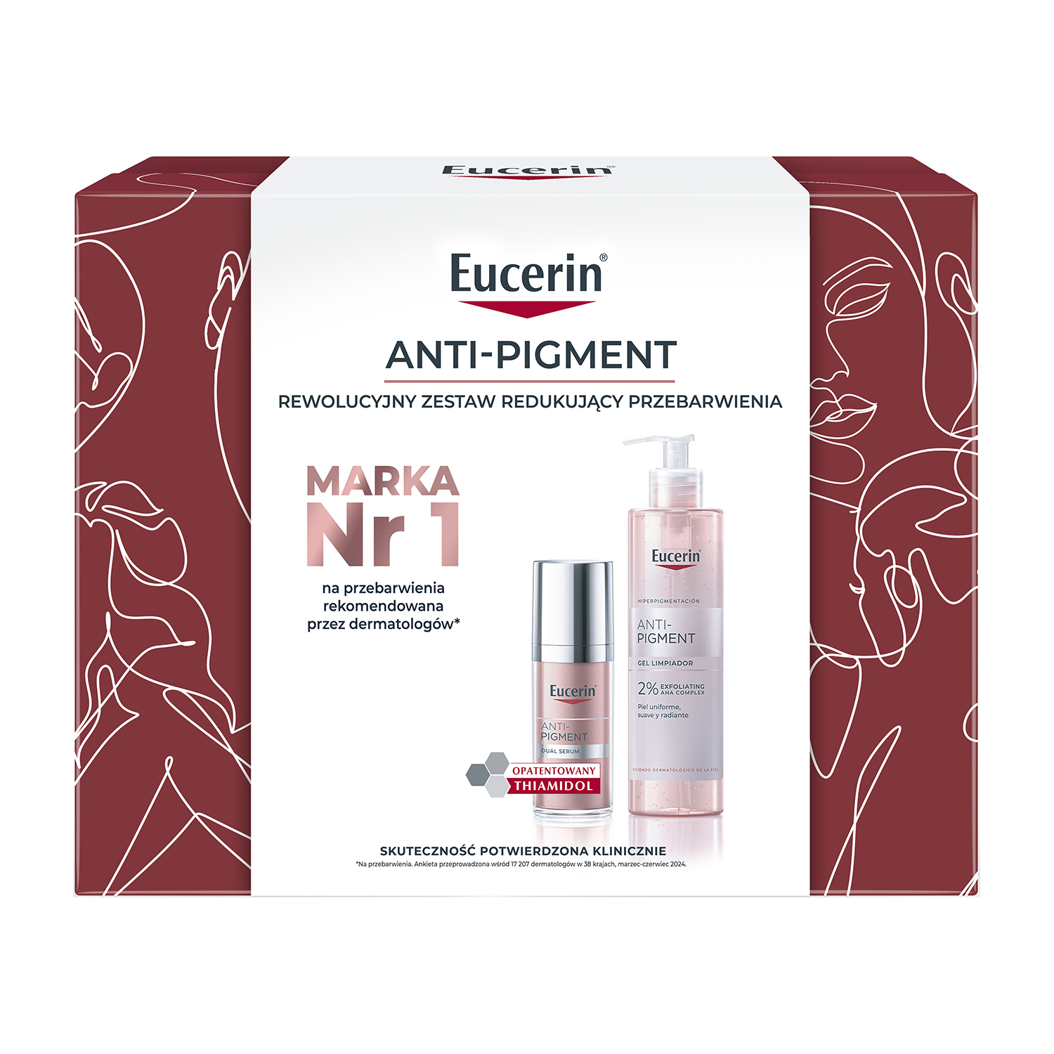 Eucerin Zestaw Eucerin Anti-Pigment, serum o podwójnym działaniu, 30 ml + żel oczyszczający, 400 ml