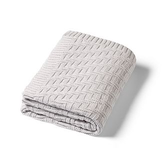 BabyOno, kocyk dzianinowy, bawełniany, szary, 75 cm x 100 cm, 1 sztuka - zdjęcie produktu