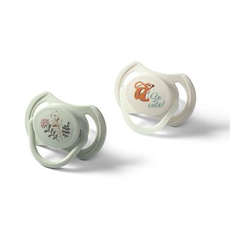 BabyOno, smoczek uspokajający, symetryczny, silikonowy, szary, 6-18 miesięcy, 2 sztuki - zdjęcie produktu