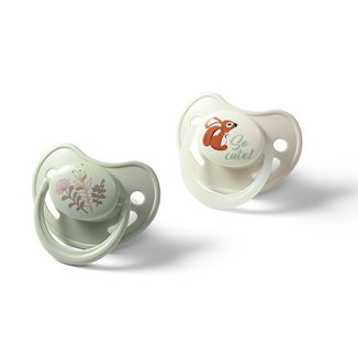 BabyOno, smoczek uspokajający, anatomiczny, silikonowy, szary, 6-18 miesięcy, 2 sztuki - zdjęcie produktu