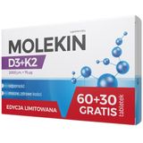 Molekin D3 + K2, witamina D 2000 j.m. + witamina K 75 µg, 60 tabletek powlekanych + 30 tabletek gratis - miniaturka zdjęcia produktu