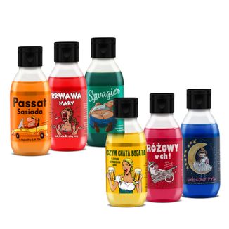 Zestaw LaQ Czyściopak Mini, żel pod prysznic, Czym Chata Bogata + Różowy w Ch! + Gwiezdny Pył + Passat Sąsiada + Krwawa Mary + Szwagier, 6 x 100 ml - zdjęcie produktu