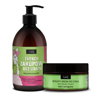 Zestaw LaQ Kiwi i Winogrono Silver, żel pod prysznic, 500 ml + krem do ciała, 200 ml - zdjęcie produktu