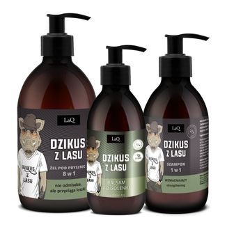 Zestaw LaQ Dzikus z lasu, żel pod prysznic, 500 ml + szampon do włosów, 300 ml + balsam po goleniu, 150 ml - zdjęcie produktu