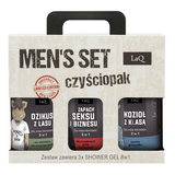 Zestaw LaQ Czyściopak męski Czarny, żel pod prysznic, Dzikus z Lasu, 500 ml + Zapach Seksu i Biznesu, 500 ml + Kozioł z Klasą, 500 ml USZKODZONE OPAKOWANIE - miniaturka zdjęcia produktu