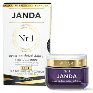 Janda Siła Nici Kosmetycznych Nr 1, krem z czystym złotem na dzień dobry i na dobranoc, czarna róża, 50 ml USZKODZONE OPAKOWANIE - zdjęcie produktu