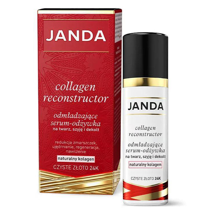 Nieznana Janda Collagen Reconstructor, odmładzające serum-odżywka do twarzy, szyi i dekoltu, 50 ml