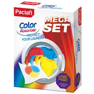 Paclan Silver Space Color Absorbent, chusteczki wyłapujące kolor, 25 sztuk Paclan Silver Space Color Absorbent, chusteczki wyłapujące kolor, 25 sztuk - zdjęcie produktu