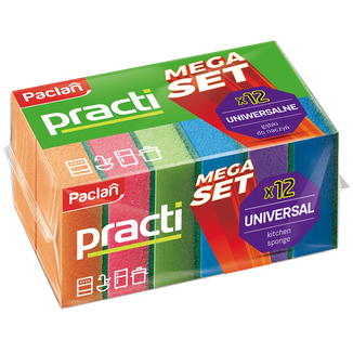 Paclan Practi, gąbki do mycia naczyń, 12 sztuk Paclan Practi, gąbki do mycia naczyń, 12 sztuk - zdjęcie produktu