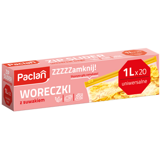 Paclan, woreczki z suwakiem, 1 l x 20 sztuk - zdjęcie produktu