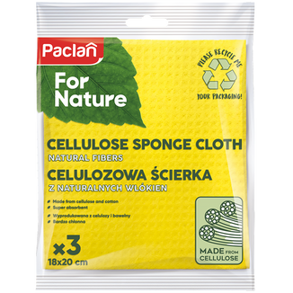 Paclan For Nature, celulozowa ścierka gąbczasta, 3 sztuki - zdjęcie produktu