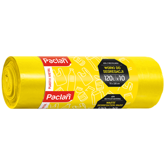 Paclan, worki do segregacji, plastik, żółte 120 l x 10 sztuk - zdjęcie produktu