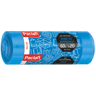 Paclan, worki do segregacji, papier, niebieskie, 60 l x 20 sztuk - zdjęcie produktu