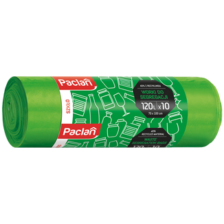 Paclan, worki do segregacji, szkło, zielone, 120 l x 10 sztuk - zdjęcie produktu
