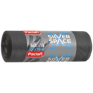 Paclan Silver Space, worki z uszami, srebrne, 60 l x 18 sztuk USZKODZONE OPAKOWANIE - zdjęcie produktu