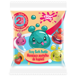 Chlapu Chlap, dwukolorowa pastylka do kąpieli, truskawka & mango, od 4 lat, 40 g - zdjęcie produktu