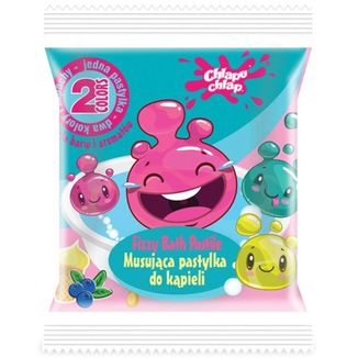 Chlapu Chlap, dwukolorowa pastylka do kąpieli, jagoda & lody waniliowe, od 4 lat, 40 g Chlapu Chlap, dwukolorowa pastylka do kąpieli, jagoda & lody waniliowe, od 4 lat, 40 g - zdjęcie produktu