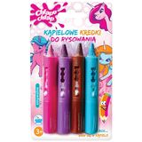 Chlapu Chlap Girls World, kolorowe kredki do kąpieli, od 4 lat, 4 sztuki - miniaturka zdjęcia produktu