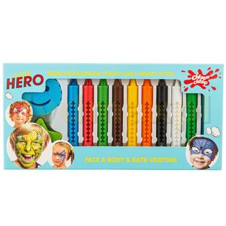 Chlapu Chlap Super Hero, kredki do malowania twarzy, ciała, wanny, płytek, od 4 lat, 10 sztuk Chlapu Chlap Super Hero, kredki do malowania twarzy, ciała, wanny, płytek, od 4 lat, 10 sztuk - zdjęcie produktu