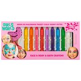Chlapu Chlap Girls World, kredki do malowania twarzy, ciała, wanny, płytek, od 4 lat, 10 sztuk - miniaturka zdjęcia produktu