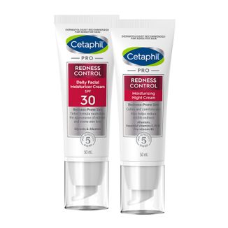 Zestaw Cetaphil Pro Redness Control BB, krem nawilżający na dzień, skóra wrażliwa, SPF 30, 50 ml + krem nawilżający na noc, skóra wrażliwa, 50 ml - zdjęcie produktu