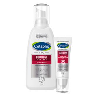 Zestaw Cetaphil Pro Redness Control BB, krem nawilżający na dzień, skóra wrażliwa, SPF 30, 50 ml + pianka do mycia twarzy, skóra wrażliwa, 236 ml - zdjęcie produktu