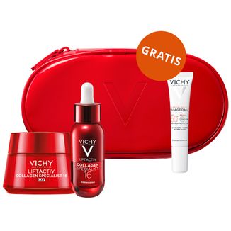 Zestaw Vichy Liftactiv Collagen Specialist, krem przeciwzmarszczkowy, każdy rodzaj skóry, 50 ml + serum, 30 ml + lekki fluid SPF 50+, 15 ml + kosmetyczka gratis - zdjęcie produktu