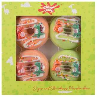 Chlapu Chlap, zestaw fizzerów do kapieli, dino, pianka cukrowa, od 3 lat, 4 x 60 g - zdjęcie produktu