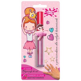 Zestaw Chlapu Chlap, błyszczyk do ust, lody truskawkowe, 3 g + pierścionek, od 3 lat, 1 sztuka - zdjęcie produktu