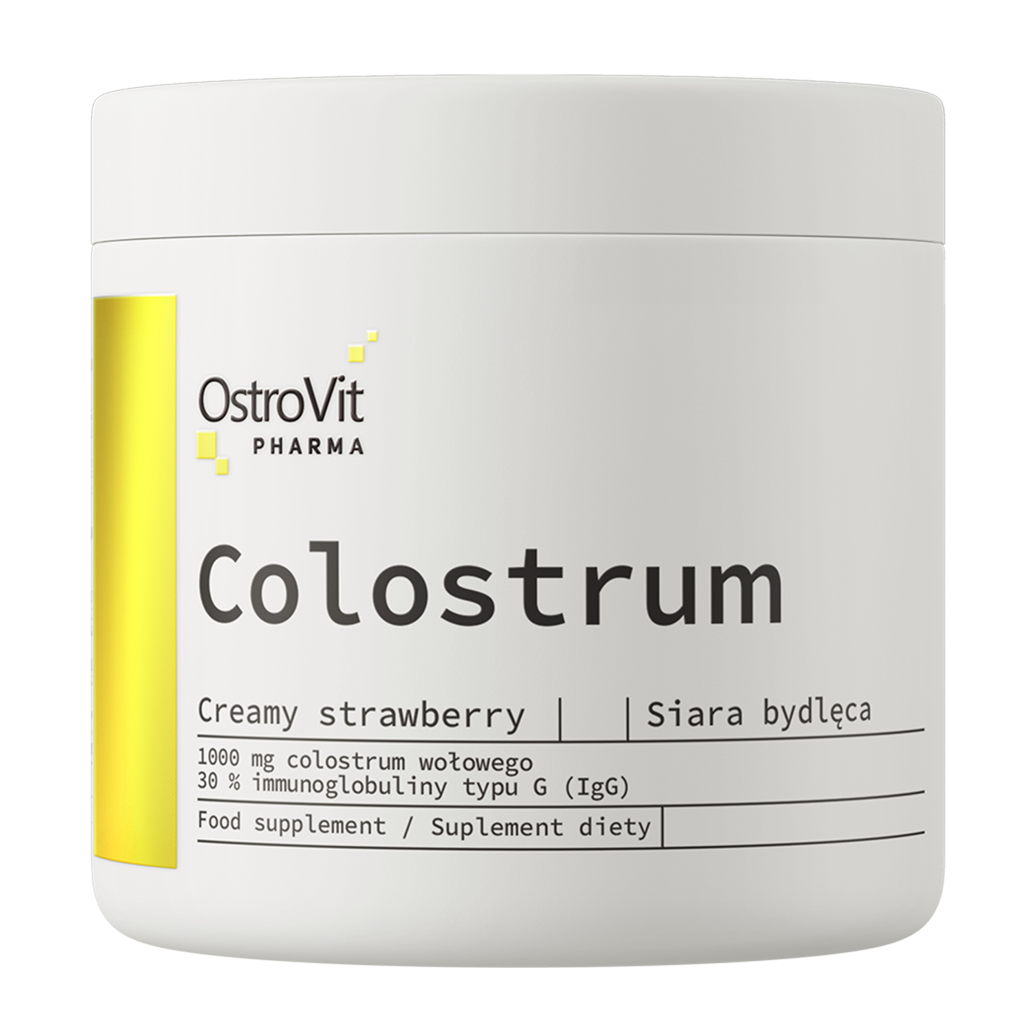 Nieznana OstroVit Colostrum, smak kremowej truskawki, 100 g