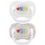 Canpol Babies, smoczek uspokajający, 6-18 miesięcy, silikonowy, symetryczny, Night Glow, LoveMum&Dad, 2 sztuki - miniaturka  zdjęcia produktu