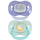 Canpol Babies, smoczek uspokajający, 6-18 miesięcy, silikonowy, symetryczny, Night Glow, granatowy i niebieski, 2 sztuki - miniaturka zdjęcia produktu