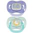 Canpol Babies, smoczek uspokajający, 6-18 miesięcy, silikonowy, symetryczny, Night Glow, granatowy i niebieski, 2 sztuki - miniaturka  zdjęcia produktu
