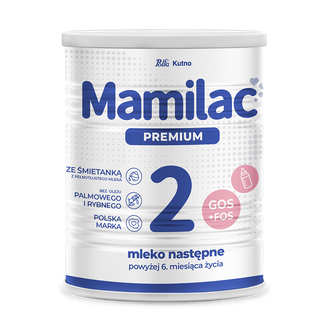 Mamilac Premium 2, mleko następne, powyżej 6 miesiąca, 400 g Mamilac Premium 2, mleko następne, powyżej 6 miesiąca, 400 g - zdjęcie produktu