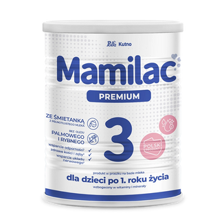 Mamilac Premium 3, produkt w proszku na bazie mleka, po 1 roku, 400 g Mamilac Premium 3, produkt w proszku na bazie mleka, po 1 roku, 400 g - zdjęcie produktu