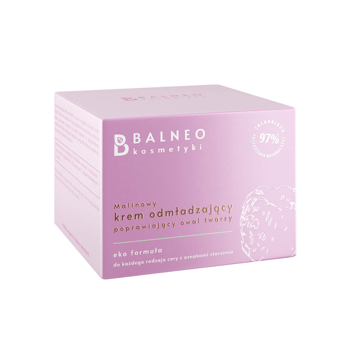 Balneokosmetyki Balneokosmetyki, malinowy krem odmładzający poprawiający owal twarzy, 50 ml