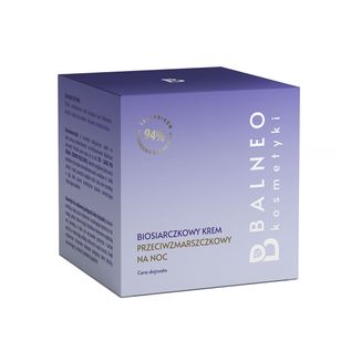 Balneokosmetyki, biosiarczkowy krem przeciwzmarszczkowy na noc, 50 ml Balneokosmetyki, biosiarczkowy krem przeciwzmarszczkowy na noc, 50 ml - zdjęcie produktu