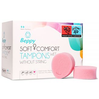 Beppy Tampons Wet, tampony gąbkowe bez sznureczków, 8 sztuk - zdjęcie produktu