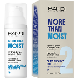 Bandi Professional More Than Moist, hydroaktywna emulsja-fluid z bankiem kolagenu, 50 ml Bandi Professional More Than Moist, hydroaktywna emulsja-fluid z bankiem kolagenu, 50 ml - zdjęcie produktu