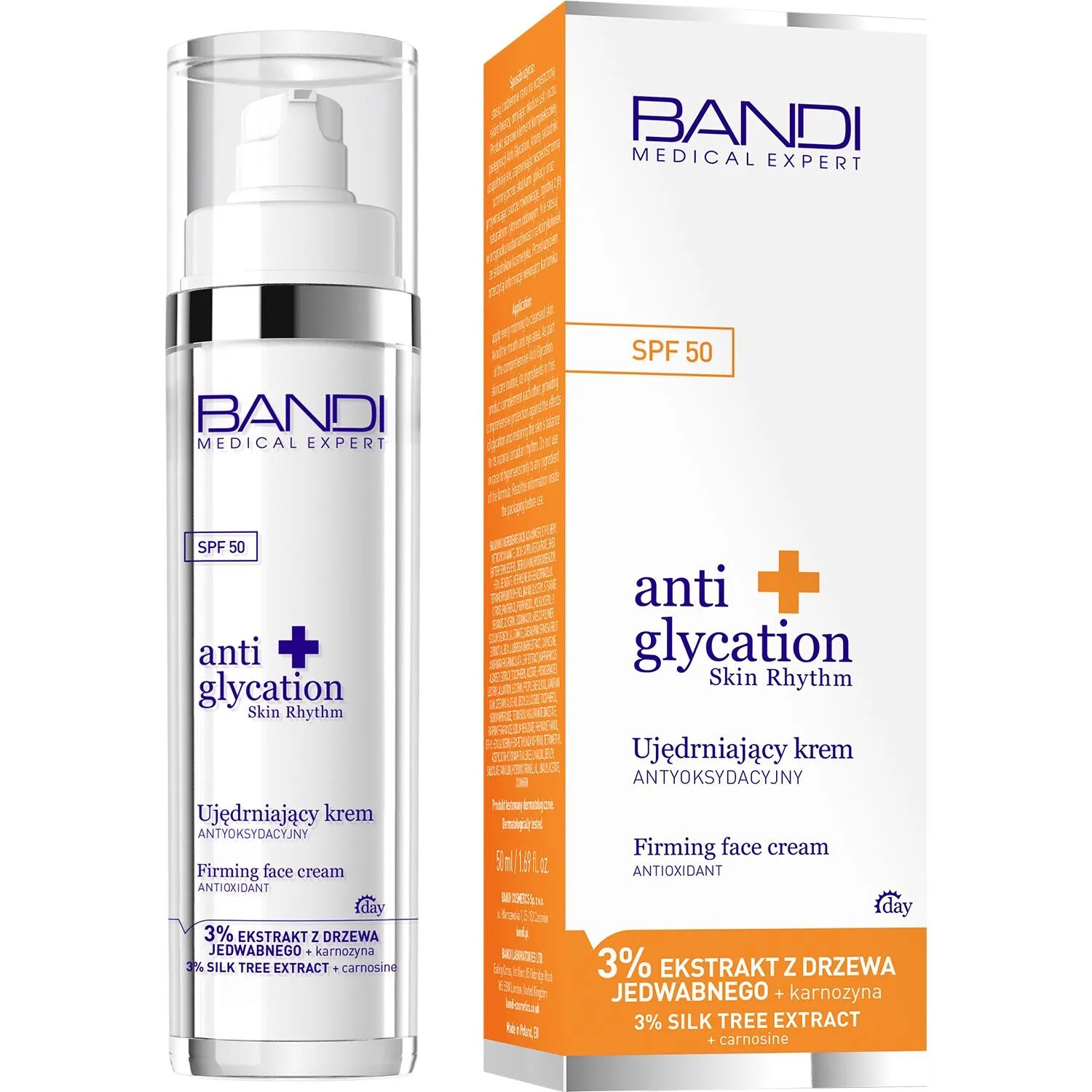 Nieznana Bandi Medical Expert Anti Glycation, ujędrniający krem antyoksydacyjny, SPF 50, 50 ml