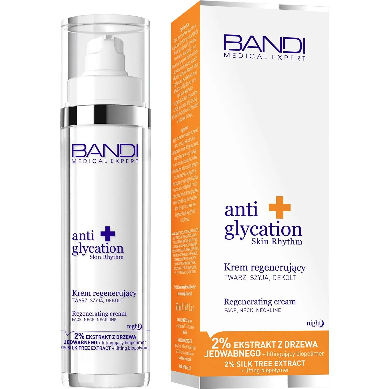 Nieznana Bandi Medical Expert Anti Glycation, krem regenerujący twarz, szyja, dekolt, 50 ml