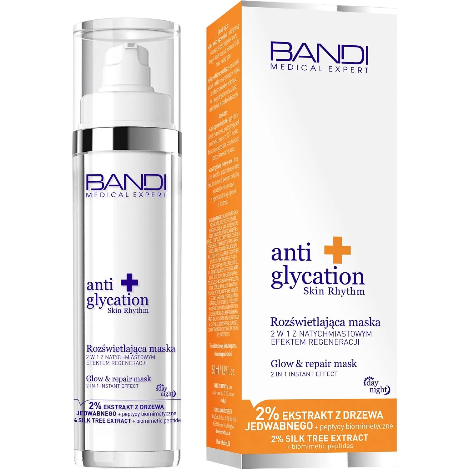 Nieznana Bandi Medical Expert Anti Glycation, rozświetlająca maska 2 w 1 z natychmiastowym efektem regeneracji, 50 ml — Inhaltsstoffe und Bewertung