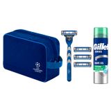 Zestaw Gillette Mach 3, maszynka, 1 sztuka + ostrza, 4 sztuki + żel do golenia, 200 ml + kosmetyczka - miniaturka zdjęcia produktu